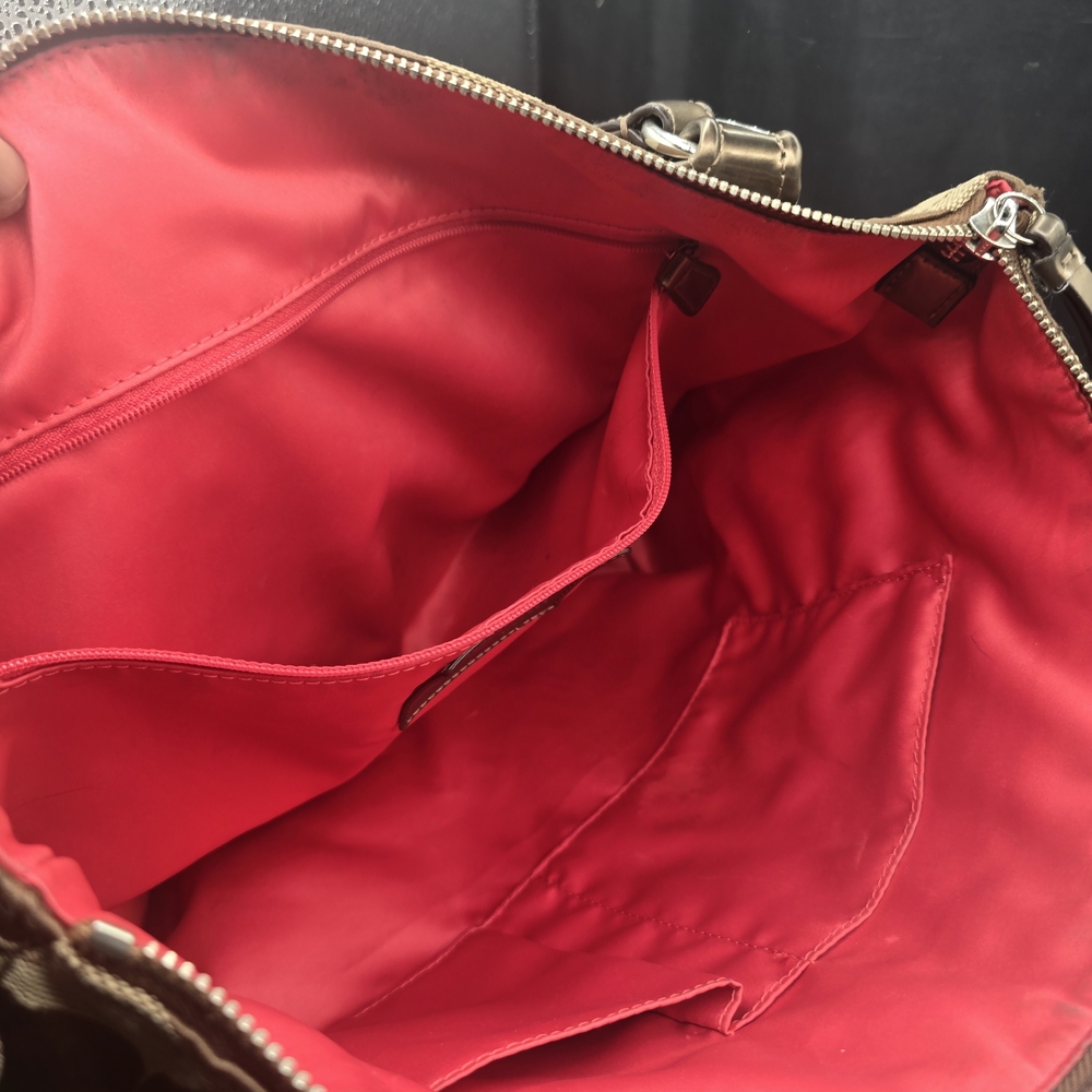 Coach Tan and Multicolor Signature Shoulder‎ Bag - Picture 6 of 7